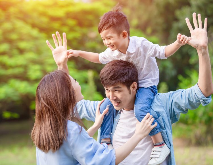 playing together with child